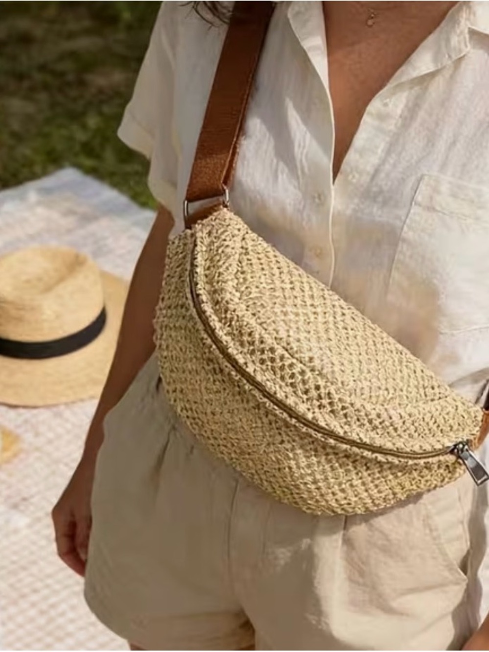 Crossbody Belt Bag in Natural